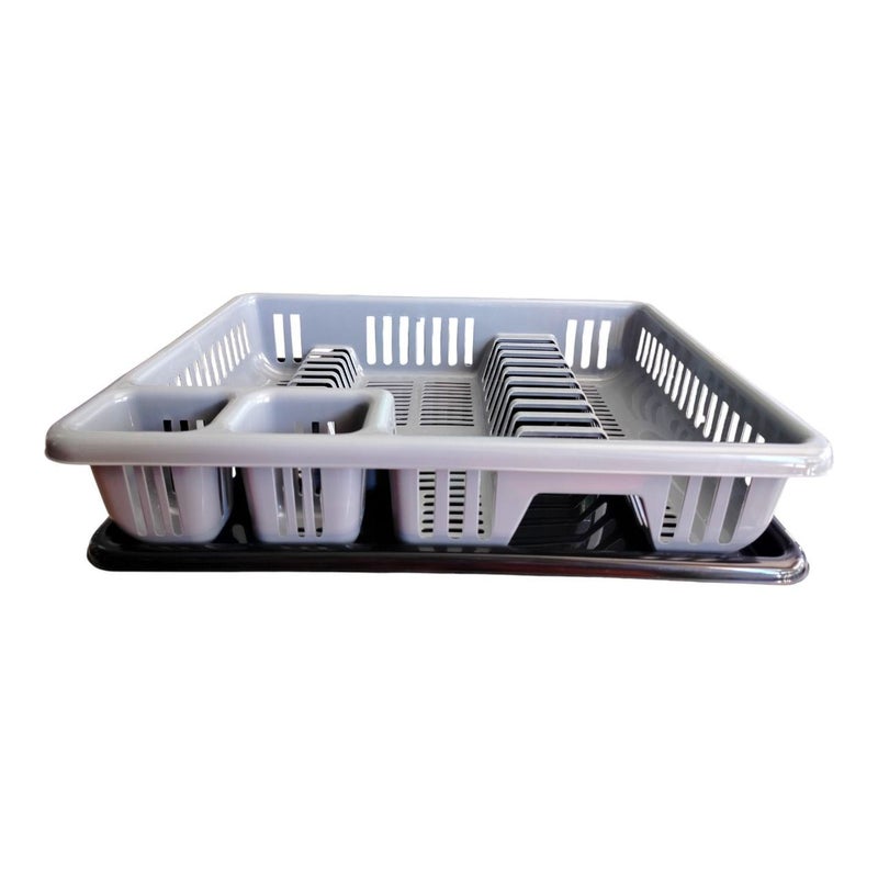 Khurshid Plastics Shorouq Plastic Dish Rack From Khorshed Plast - Grey & Black - Image 2